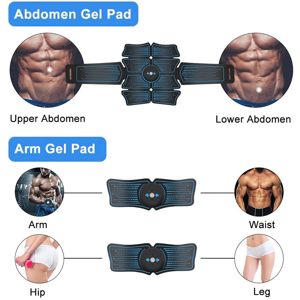 EMS Abdominal Massager Muscle Stimulator Abs Trainer Fitness Training Gear Electrostimulator Workout Equipment USB Rechargeable - Image 9