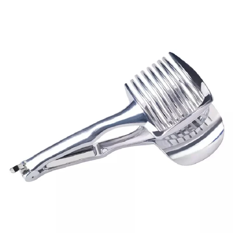 Kitchen Gadgets Handy Stainless Steel Onion Holder Potato Tomato Slicer Vegetable Fruit Cutter Accessories CF-228 - Image 5