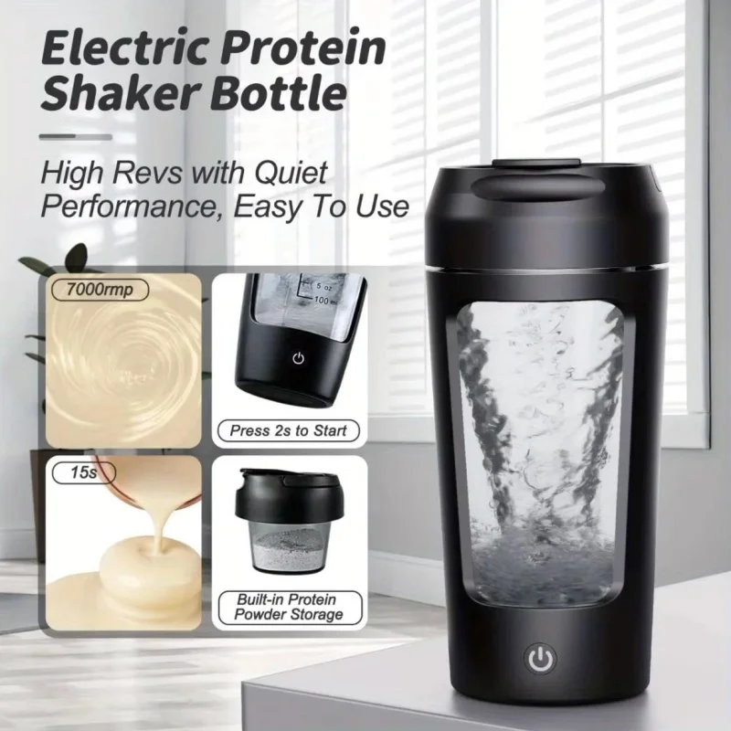 650ml Electric Protein Powder Mixing Cup Automatic Shaker Bottle Mixer Shake Bottle Milk Coffee Blender Portable Mixing Cups - Image 3