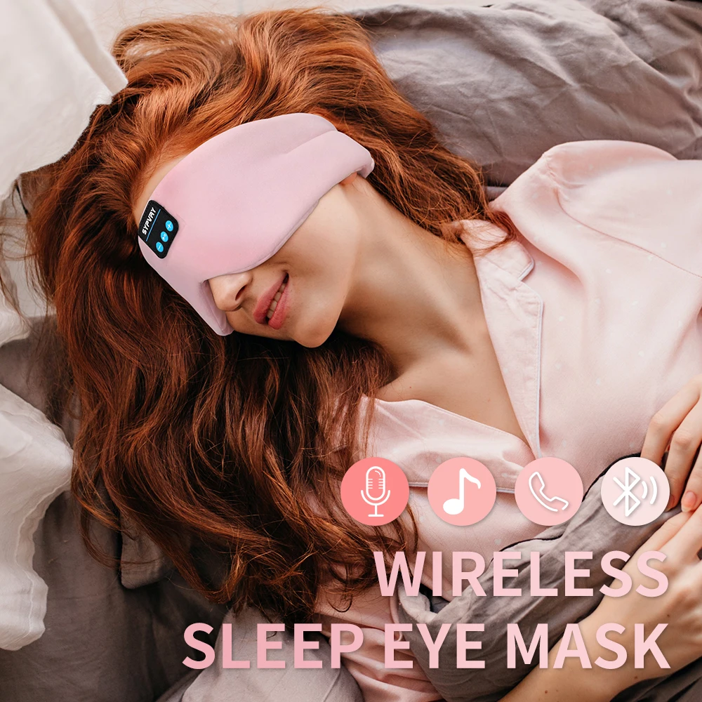 Sleeping Headphones Bluetooth Eye Mask for Women Men, Wireless Music Blackout Masks for Side Sleepers Insomnia Travel Gift - Image 5