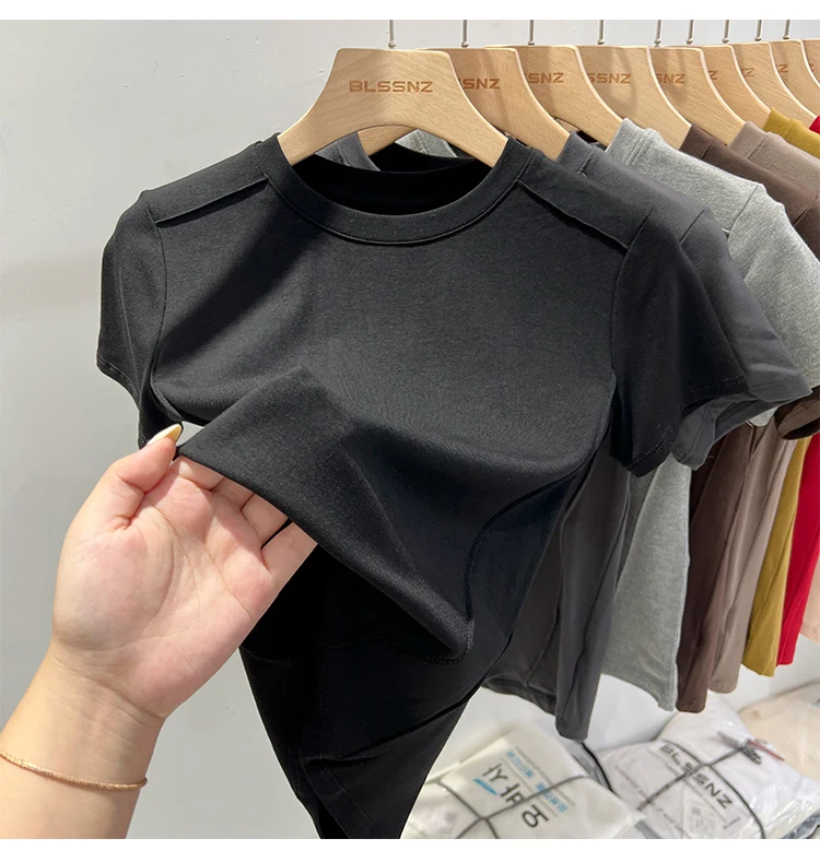 AOSSVIAO Summer white T-shirt Cotton female short-sleeved student versatile loose half-sleeve t-shirt Harajuku top trend - Image 15