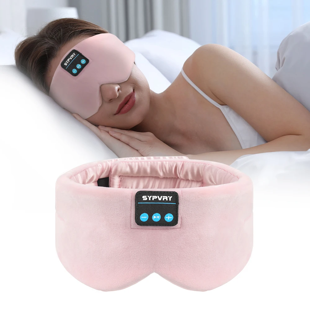 Sleeping Headphones Bluetooth Eye Mask for Women Men, Wireless Music Blackout Masks for Side Sleepers Insomnia Travel Gift - Image 2