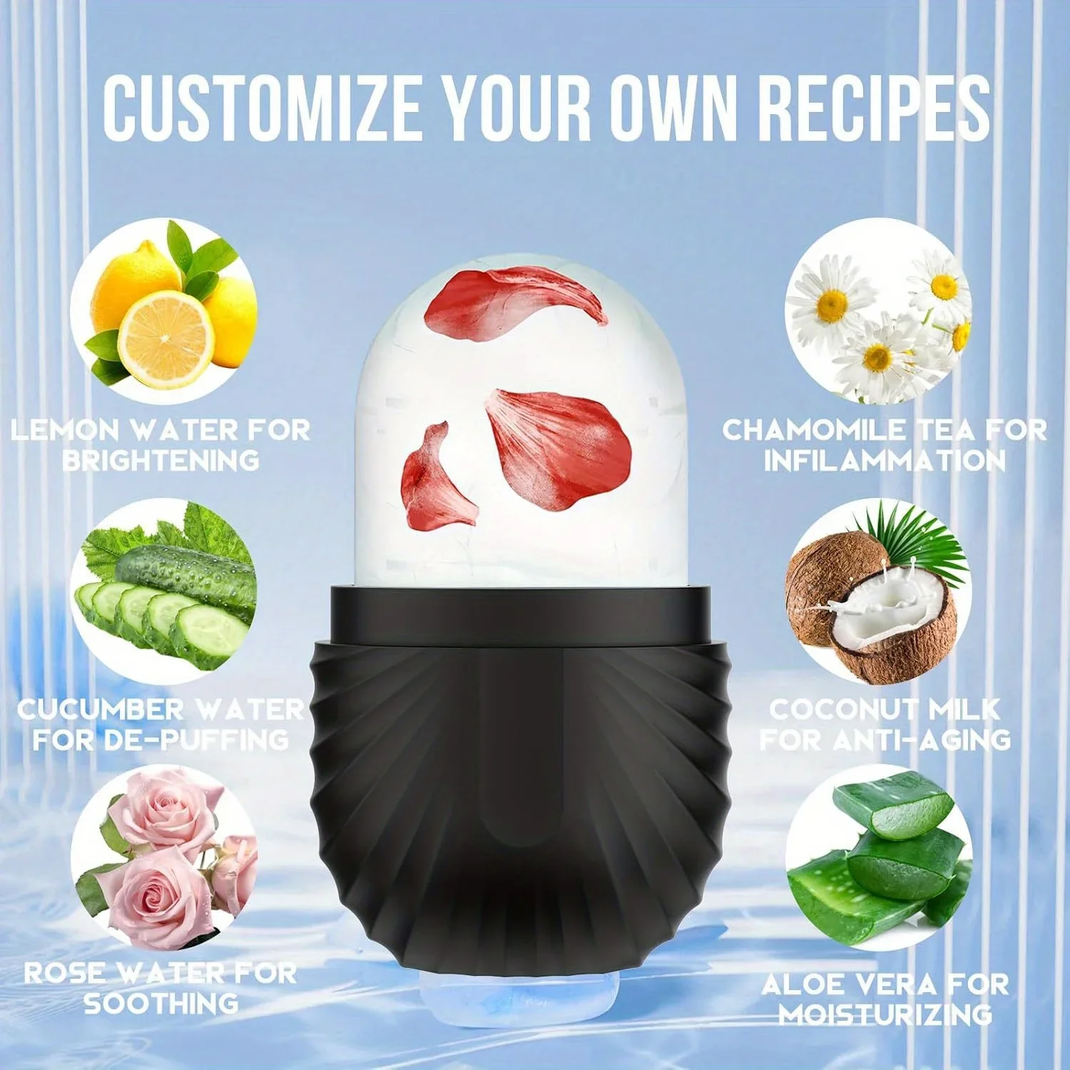 Ice Face Roller, Reusable Silicone Mold Face Massage Eye Facial Beauty Skin Care Tools Apply Ice for Shrink Pores - Image 4