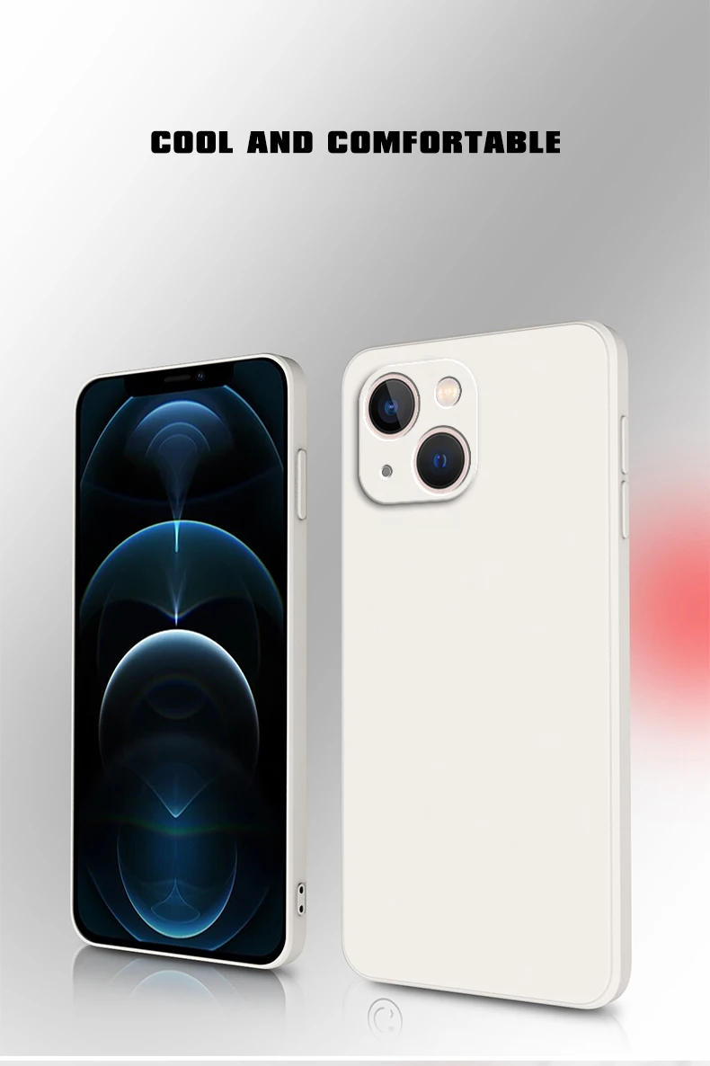 Square Square Liquid Silicone Phone Case for iPhone 14 Plus 11 12 13 14 Pro Max 12 13 mini Luxury Camera Protective Cover - Image 8