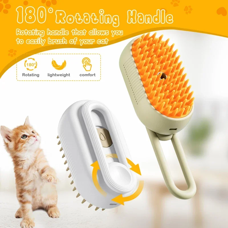 3 in 1 Pet Brush Cat Steam Brush Comb Dog Brush Electric Spray Cat Hair Brushes Massage Pet Grooming Hair Removal Combs - Image 2