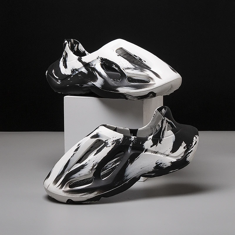 Men's Slippers Summer Soft EVA Beach Hole Shoes Outdoor Women's Slide Non-slip Tie-dyed Designer Personalized Hollow Shoes 36-47 - Image 3