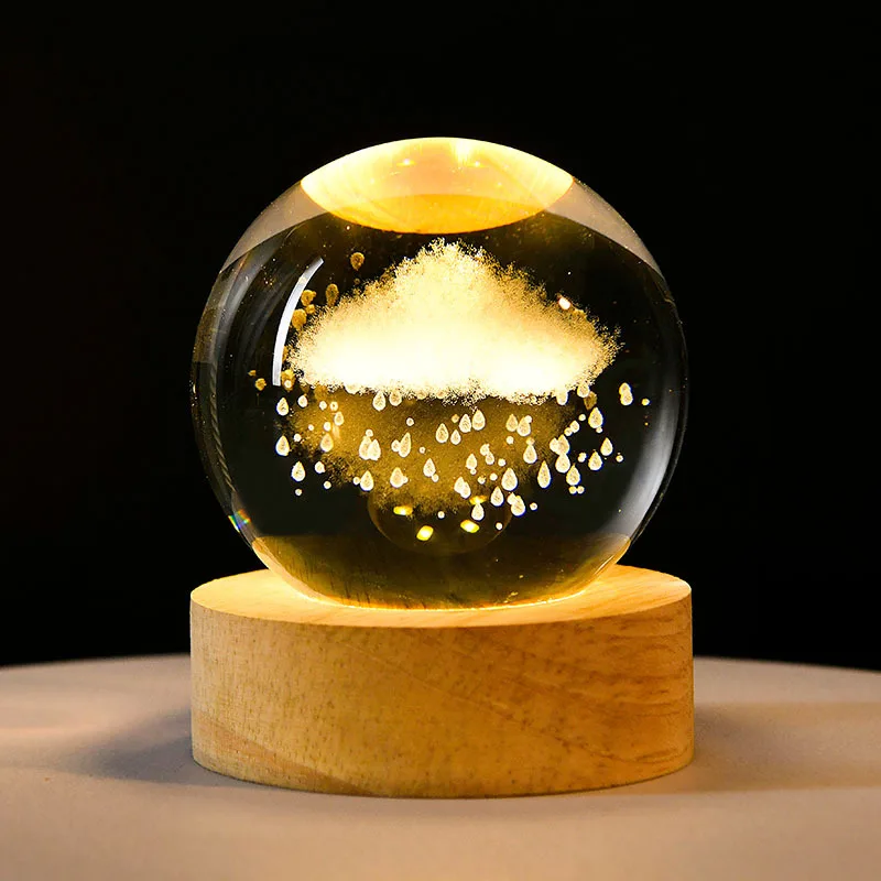 3D Crystal Lights Lamp Glowing Planetary Galaxy Night Light Crystal Ball Night Lights Bedside Light Home Decor Christmas Gift - Image 8