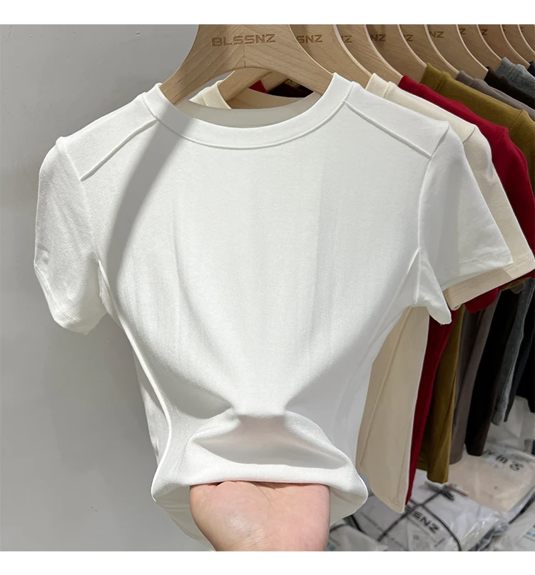 AOSSVIAO Summer white T-shirt Cotton female short-sleeved student versatile loose half-sleeve t-shirt Harajuku top trend - Image 7