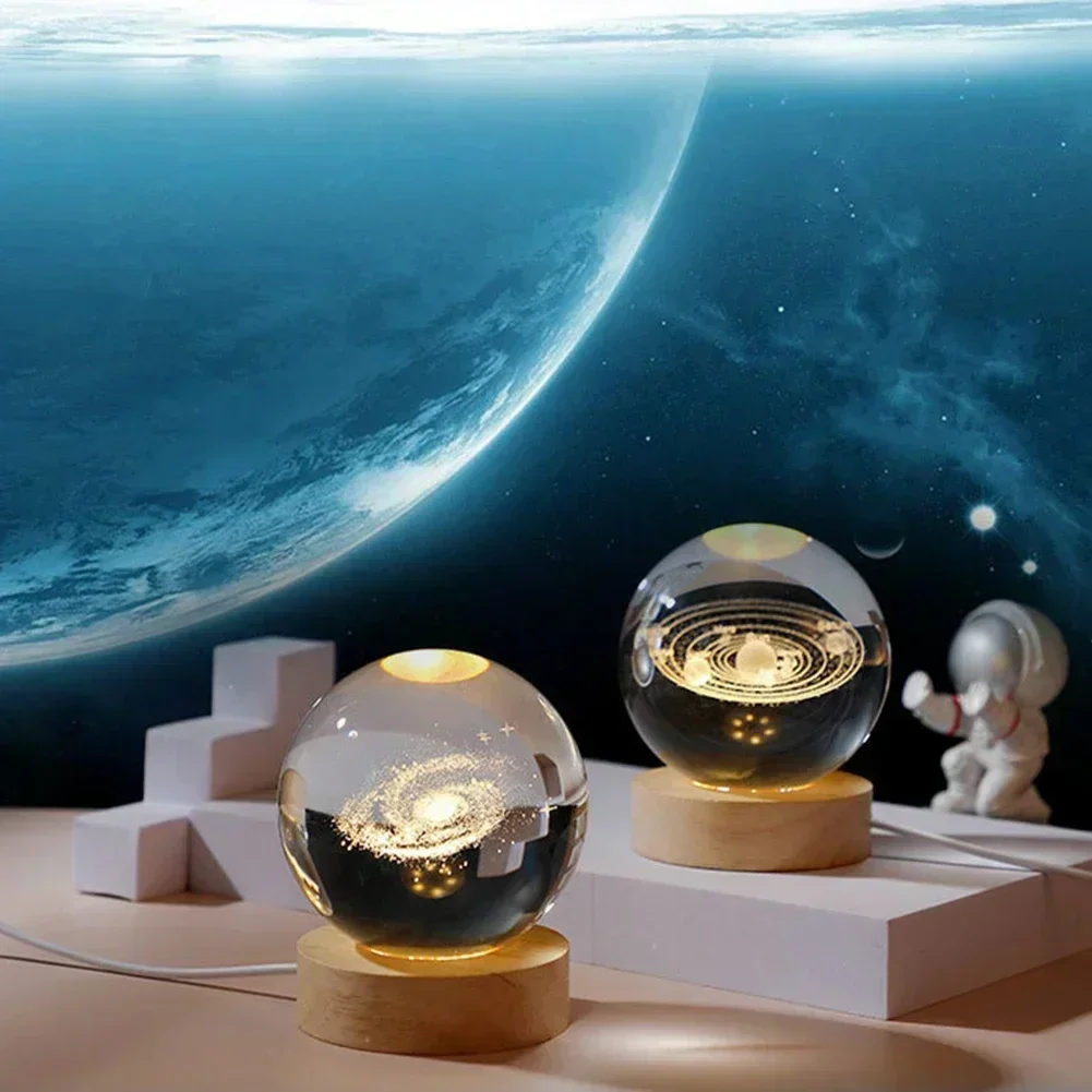 6CM 3D Crystal Ball Lamp With Galaxy And Planetary Projection USB Night Light For Bedroom Decor Plasma Ball Gift - Image 6