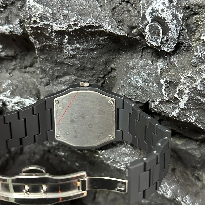 Silver Gray Shell Pattern Polycarbonate Plastic Middle Eastern Arabic Numeral Dial Waterproof Quartz Men's Watch Customized - Image 6