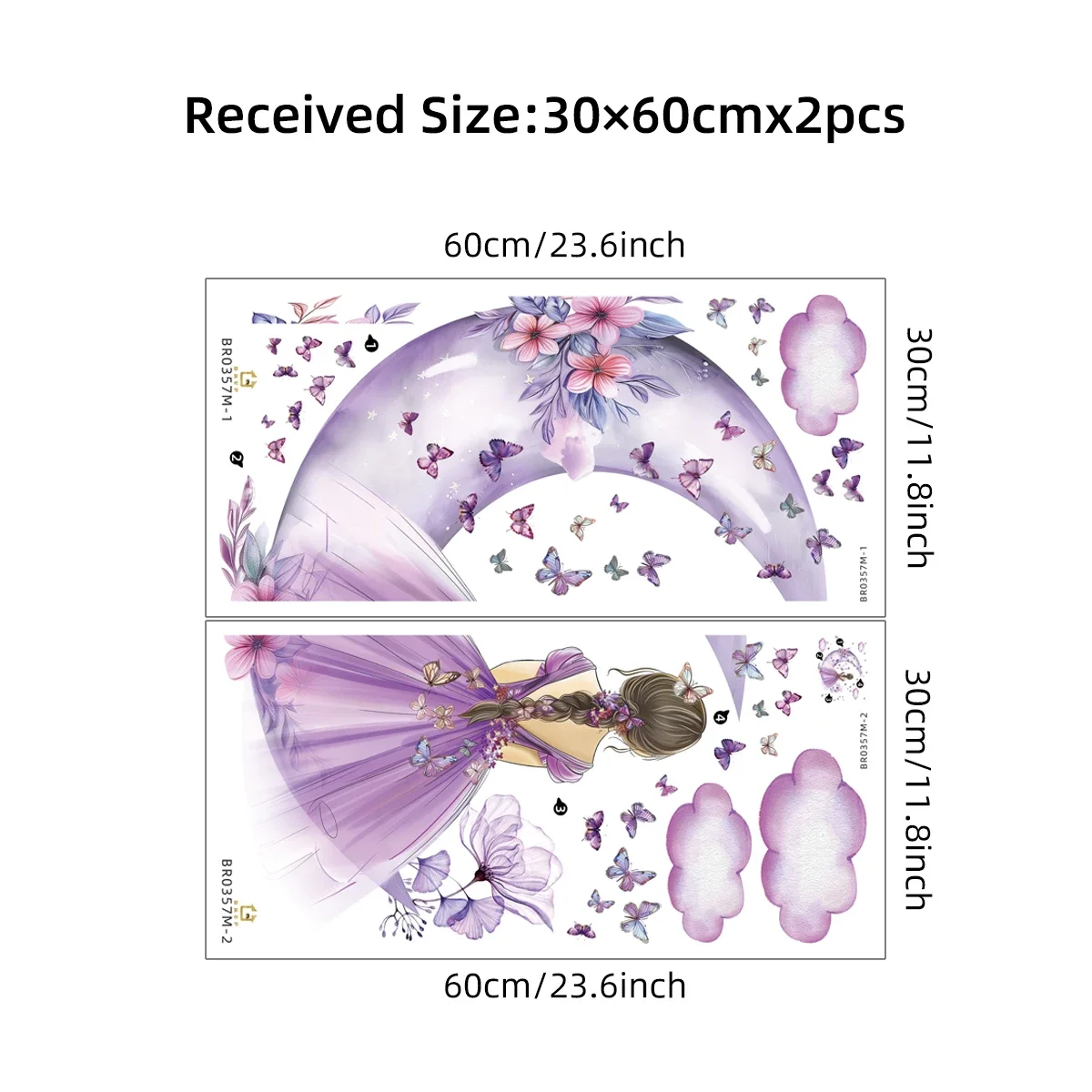 Girl Moon Butterflies Wall Stickers Kid Girls Room Bedroom Decoration Baby Nursery Home Decor Accessories Living Room Wall Decal - Image 5