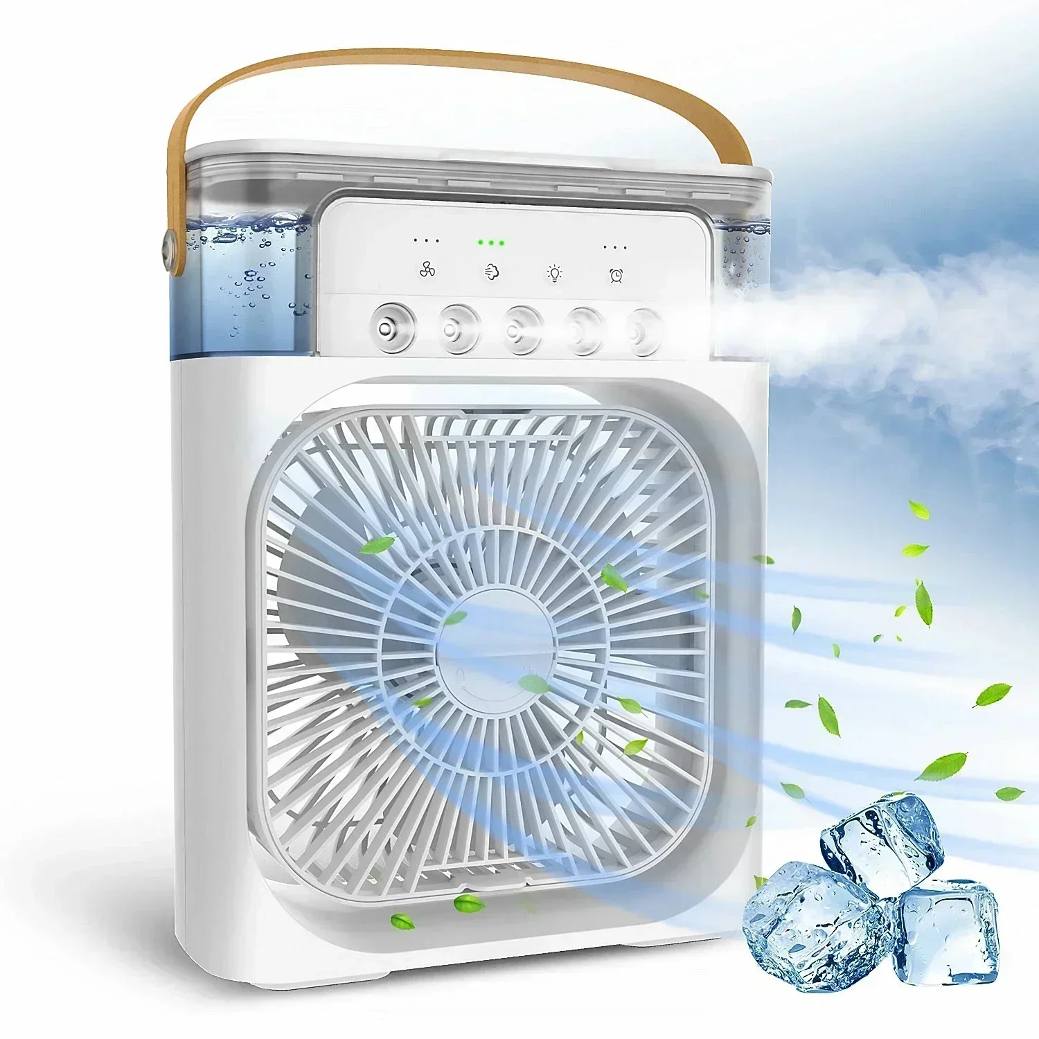 Portable 3 in 1 Fan AIr Conditioner Household Small Air Cooler LED Night Lights Humidifier Air Adjustment Home Fans
