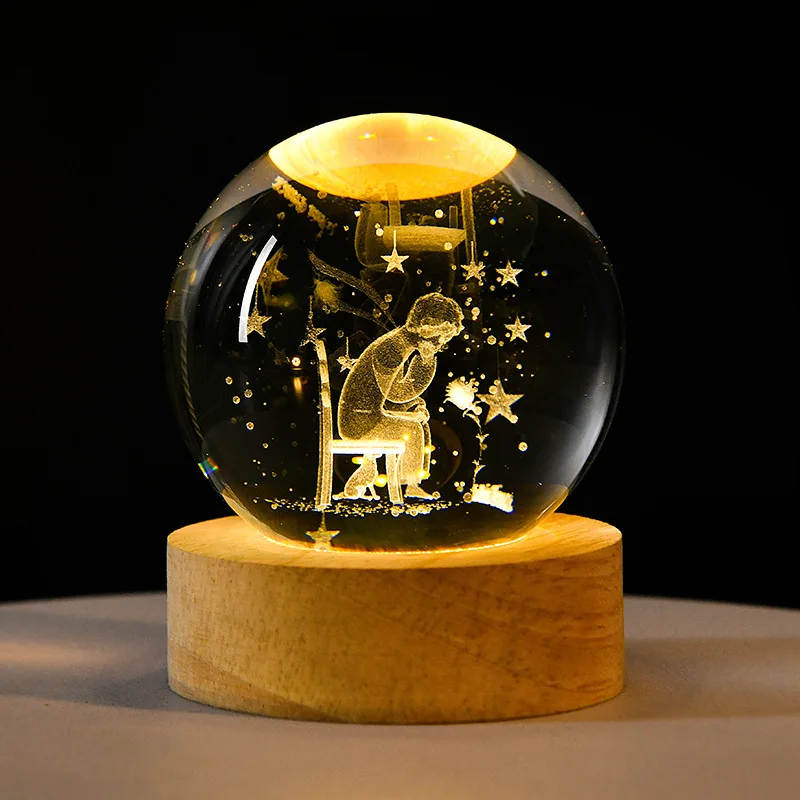 3D Crystal Lights Lamp Glowing Planetary Galaxy Night Light Crystal Ball Night Lights Bedside Light Home Decor Christmas Gift - Image 15