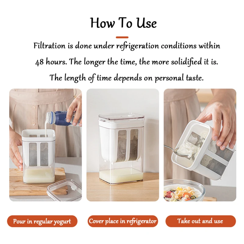 Greek Yogurt Maker Yogurt Filter Stainless Steel Strainer Whey Separation Tools Cheese Moisture Seperator Kitchen Accessories - Image 2