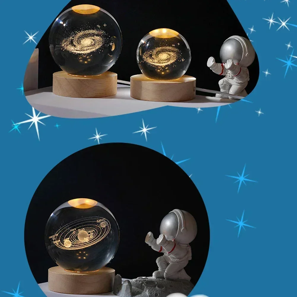 6CM 3D Crystal Ball Lamp With Galaxy And Planetary Projection USB Night Light For Bedroom Decor Plasma Ball Gift - Image 8