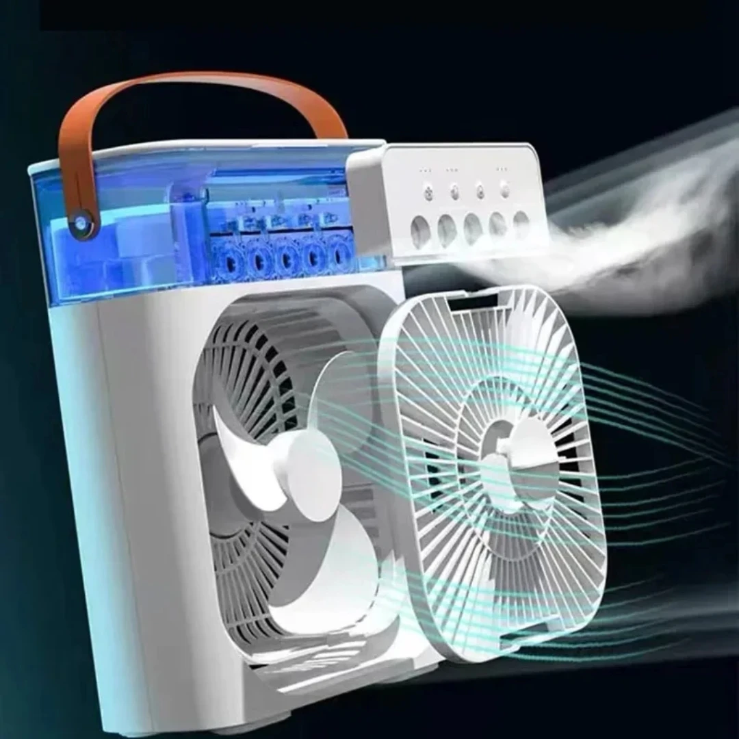 Portable 3 in 1 Fan AIr Conditioner Household Small Air Cooler LED Night Lights Humidifier Air Adjustment Home Fans - Image 3