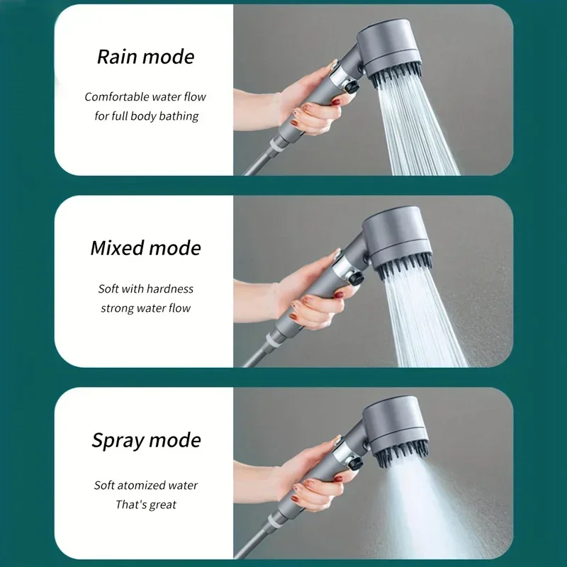 4 Modes Shower Head High Pressure Showerhead One-Key Stop Water Massage Shower Head With Filter Element Bathroom Accessories - Image 6
