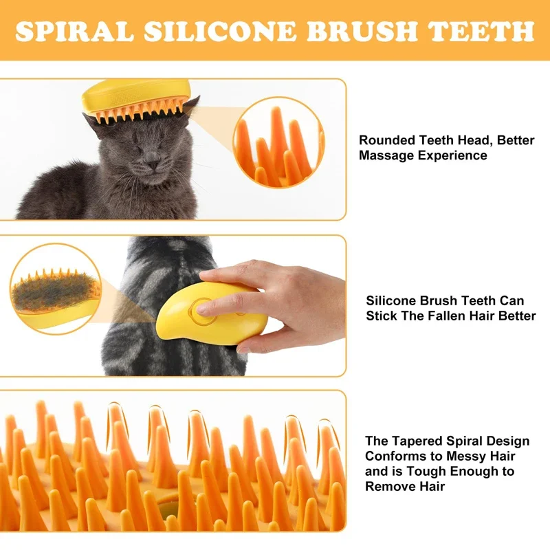 3 in 1 Pet Brush Cat Steam Brush Comb Dog Brush Electric Spray Cat Hair Brushes Massage Pet Grooming Hair Removal Combs - Image 11