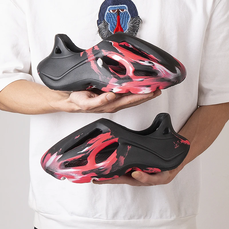 Men's Slippers Summer Soft EVA Beach Hole Shoes Outdoor Women's Slide Non-slip Tie-dyed Designer Personalized Hollow Shoes 36-47 - Image 8