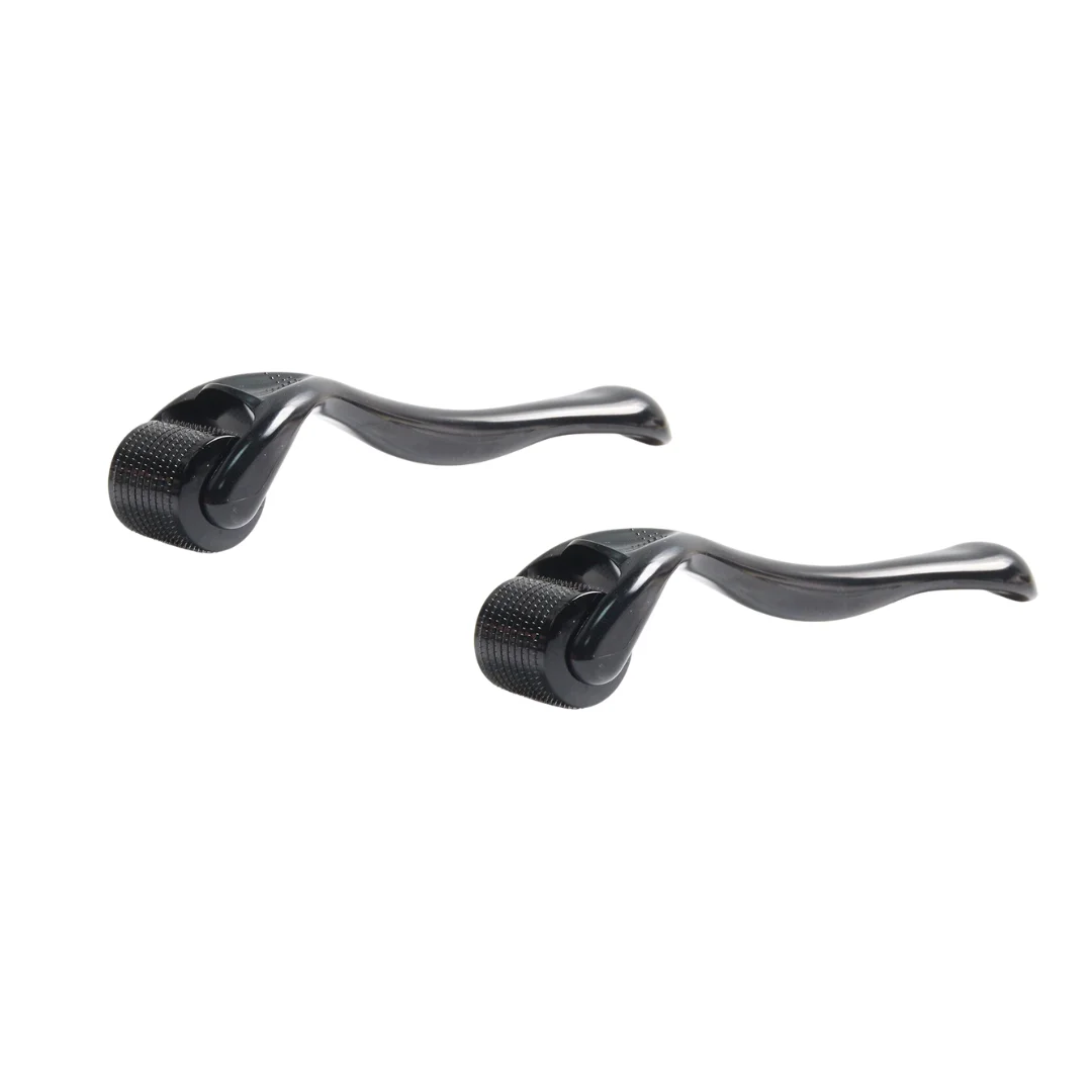 2pcs Black 540 pins Derma Roller Skin Care Tools Face Hair Beard Growth for Men and Women Home Use