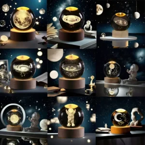6CM 3D Crystal Ball Lamp With Galaxy And Planetary Projection USB Night Light For Bedroom Decor Plasma Ball Gift