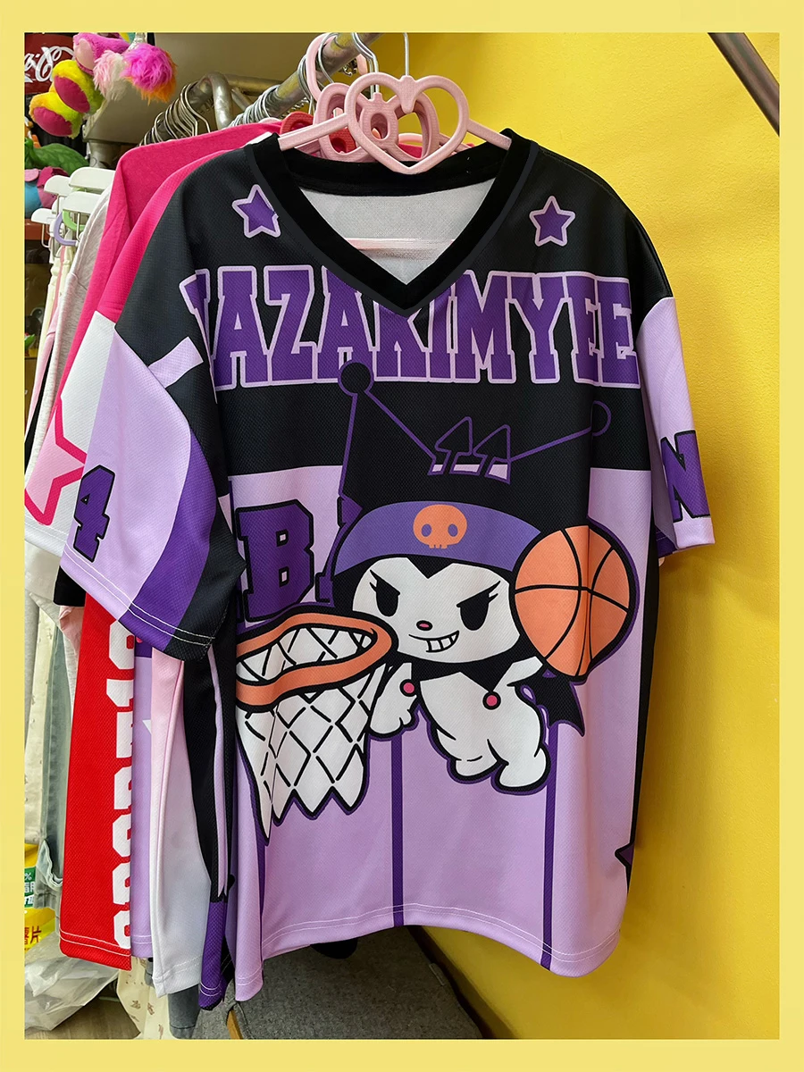 2025 MINISO New Sanrio HelloKitty Sportswear Women's V-neck Loose Casual Lightweight Breathable Fashion Short Sleeve T-shirt - Image 2