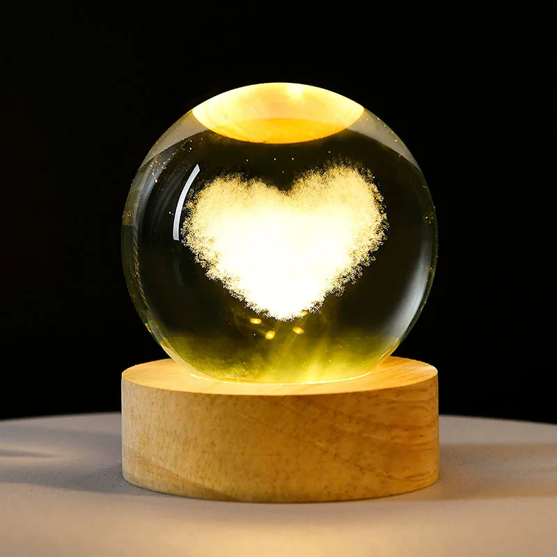 3D Crystal Lights Lamp Glowing Planetary Galaxy Night Light Crystal Ball Night Lights Bedside Light Home Decor Christmas Gift - Image 13