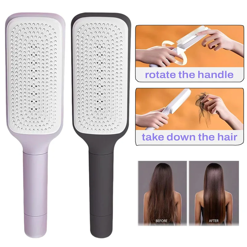 Rotatable Self Cleaning Hair Brush Massage Air Cushion Comb Magic Retractable Comb For Women Anti-static Hair Smoothing Comb - Image 2