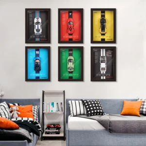 1/32 Photo Frame Version Alloy Metal Sports Car Model Simulation 3D Racing Car Hanging Painting Collection Kids Gifts Decoration