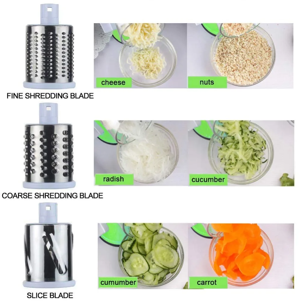Manual Rotary Grater For Cheese And Vegetable Potato Slicer Mandoline Chopper Stainless Steel Cutter Kitchen Accessorie Tools - Image 2