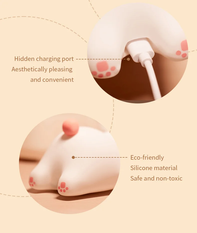 1pc Cute Rabbit-shaped USB Rechargeable Silicone Night Light for Bedroom - Eye Protection Sleep Bedside Lamp Desk Lighting - Image 21