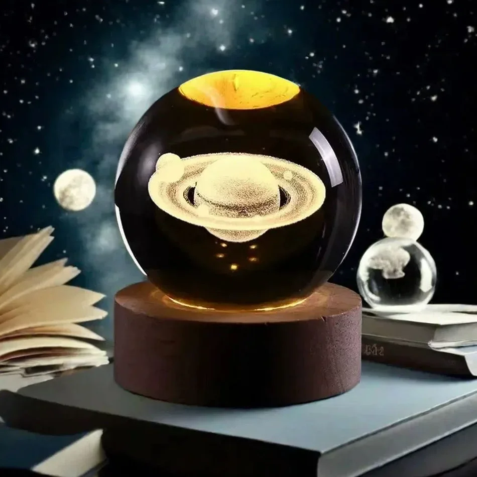 6CM 3D Crystal Ball Lamp With Galaxy And Planetary Projection USB Night Light For Bedroom Decor Plasma Ball Gift - Image 5