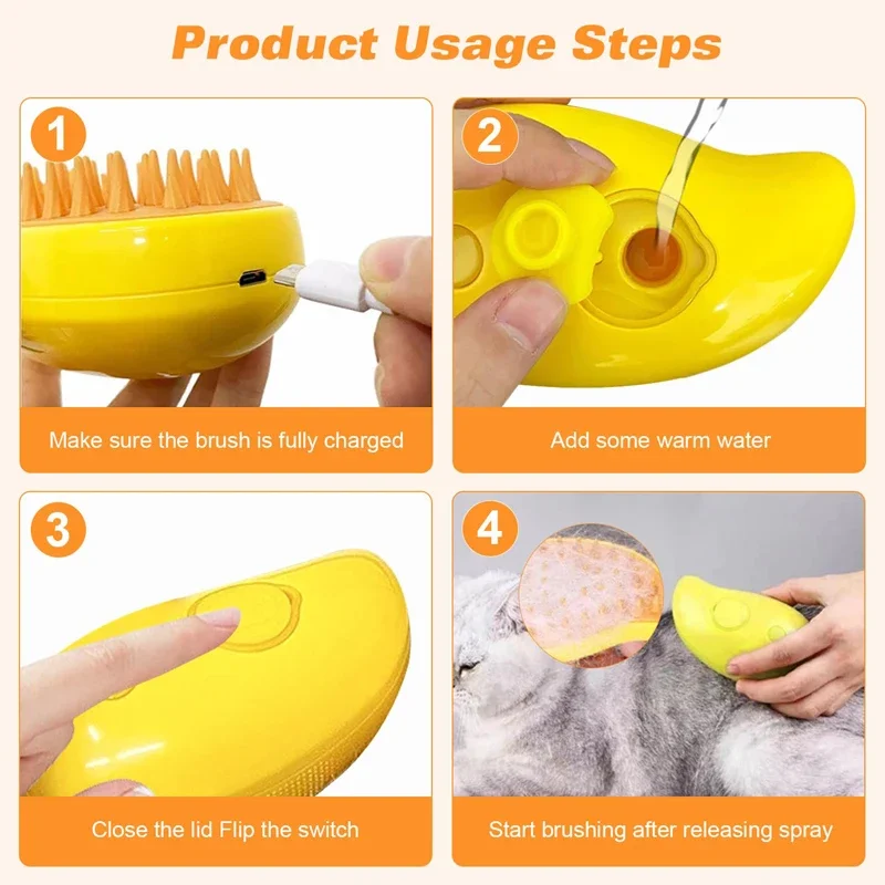 3 in 1 Pet Brush Cat Steam Brush Comb Dog Brush Electric Spray Cat Hair Brushes Massage Pet Grooming Hair Removal Combs - Image 8