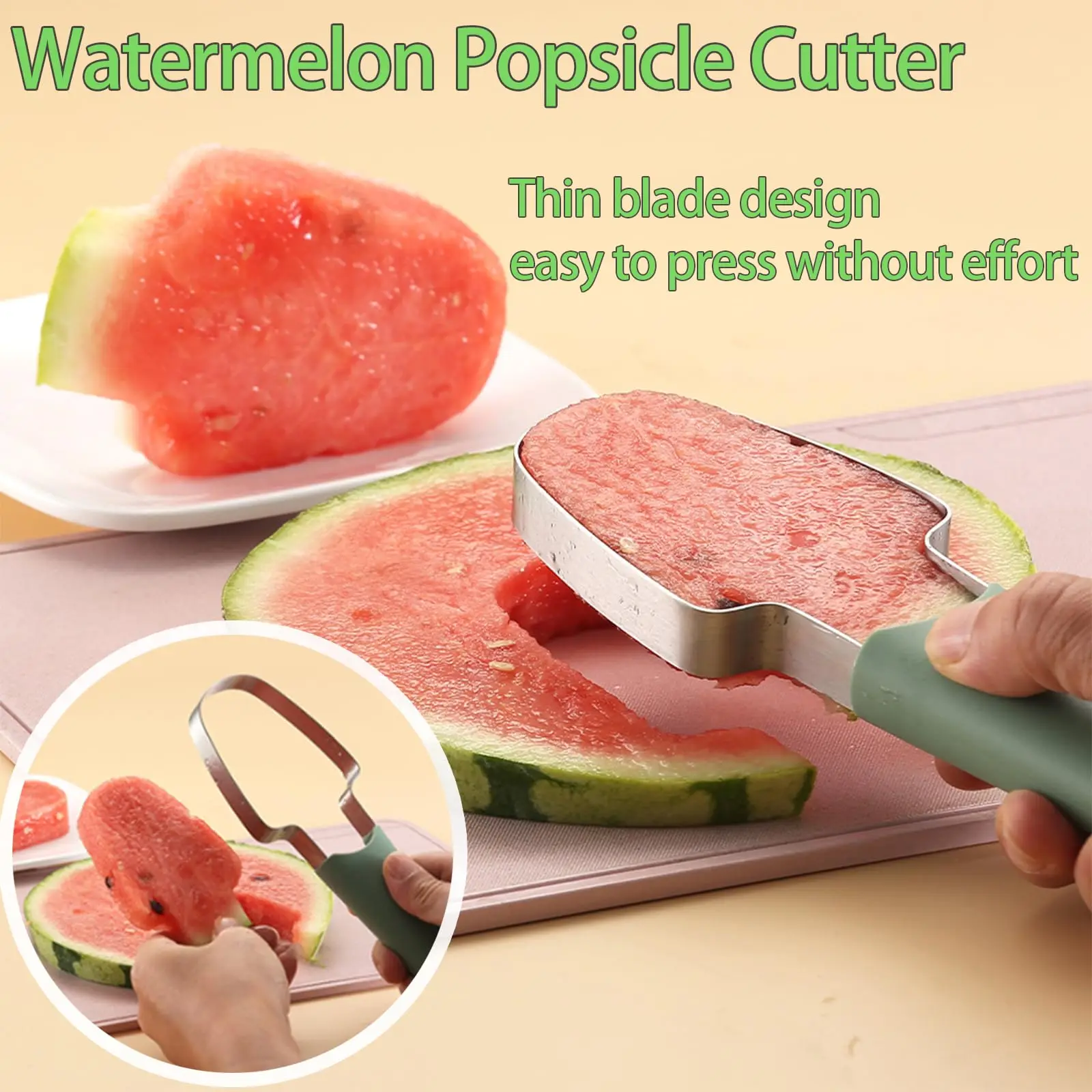 3-in-1 Watermelon Fork Slicer Cutter, 2024 Stainless Steel Fruit Watermelon Cutting Tool Fork Slicer Knife Set for Home Kitchen - Image 3
