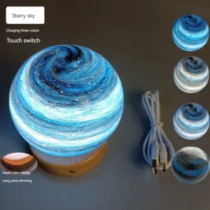 80MM LED Night Light Galaxy Crystal Ball Table LampPlanet Moon Lamp Bedroom Home Decor for Kids Party Children Birthday Gift