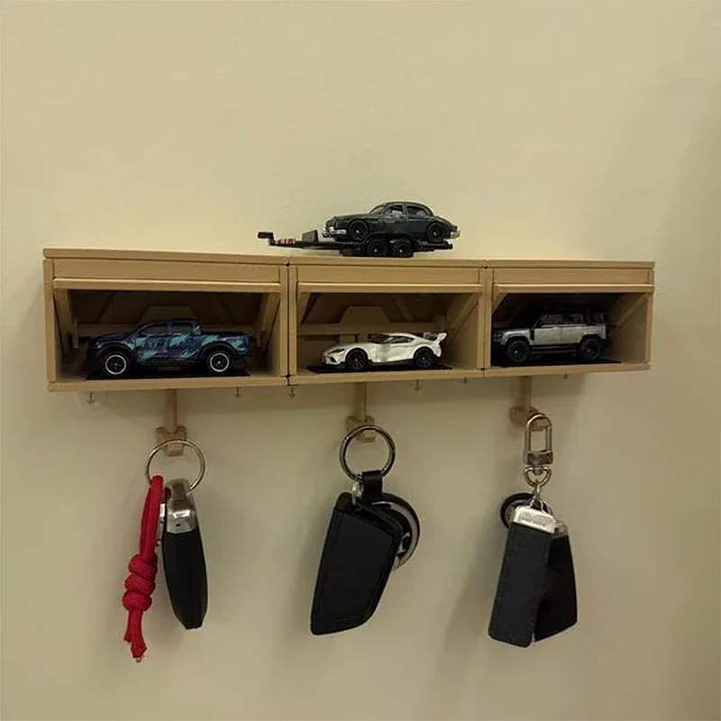 Car Garage Key Holder With Opening Door Fun Garage Keychain Wall Hanging Car Key Holder Easy Installation Wall Decoration - Image 4