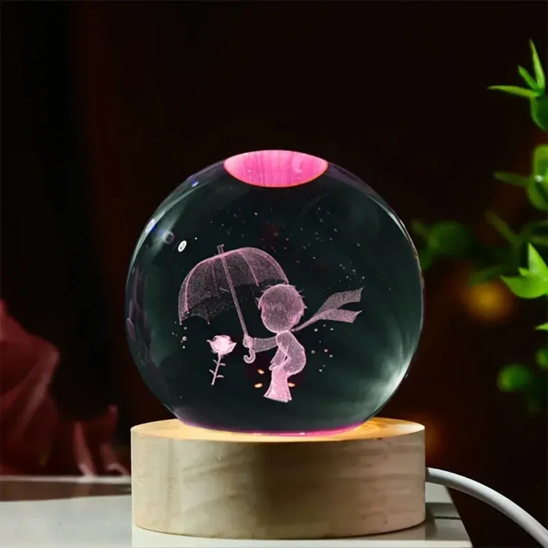 6cm 3D Carved Umbrella Boy Crystal Ball Nightlight Indoor Tabletop Suitable for Friends and Family Gifts Graduation Gifts - Image 7