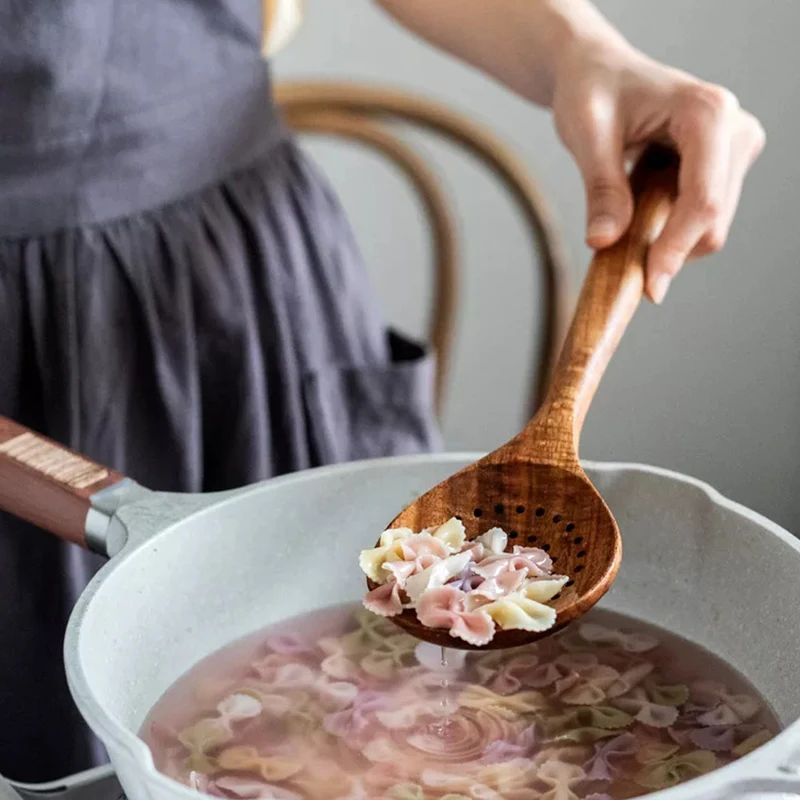 Teak Wooden Spatulas Kitchen Utensils Cooking Utensil Eco-Friendly Wood Spatula for Non Stick Cookware - Image 4