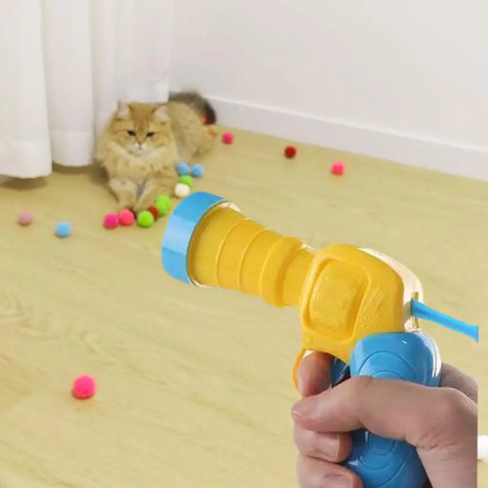 Cat Toys Interactive Launch Training Toy For Pet Kitten Creative Mini Shooting Gun Games Stretch Plush Ball Toys Pet Supplies - Image 6