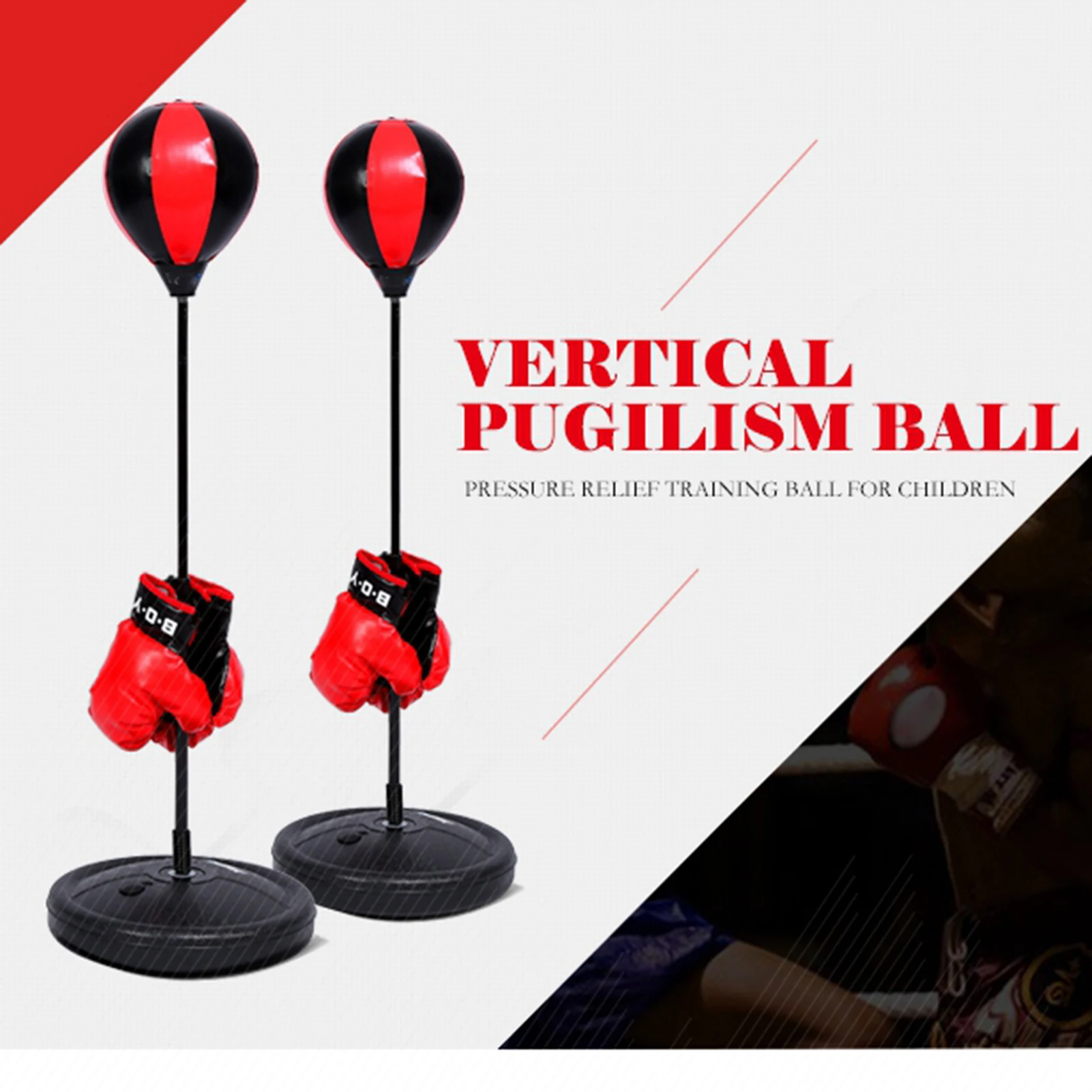 Boxing Speed Balls Kids Boxing Ball Adjustable Height Kids Punching Ball Bag Speed Boxing Sports Set Fighting Game With Gloves - Image 4