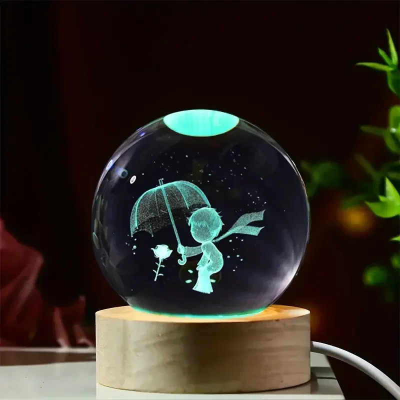 6cm 3D Carved Umbrella Boy Crystal Ball Nightlight Indoor Tabletop Suitable for Friends and Family Gifts Graduation Gifts - Image 4