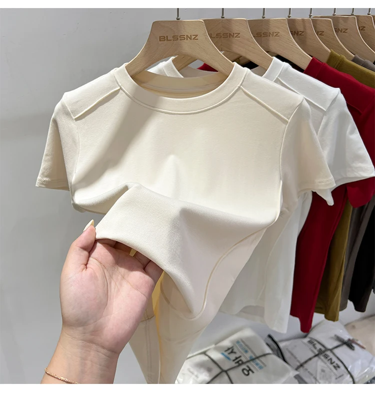 AOSSVIAO Summer white T-shirt Cotton female short-sleeved student versatile loose half-sleeve t-shirt Harajuku top trend - Image 8