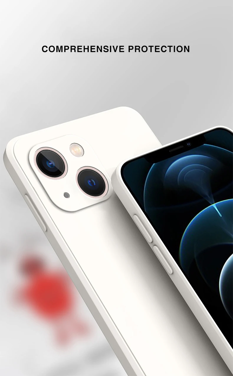 Square Square Liquid Silicone Phone Case for iPhone 14 Plus 11 12 13 14 Pro Max 12 13 mini Luxury Camera Protective Cover - Image 10