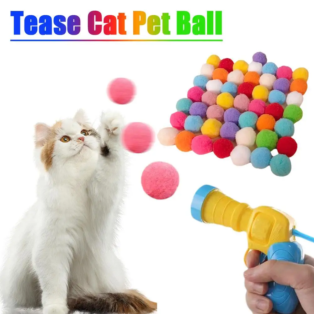 Cat Toys Interactive Launch Training Toy For Pet Kitten Creative Mini Shooting Gun Games Stretch Plush Ball Toys Pet Supplies - Image 3