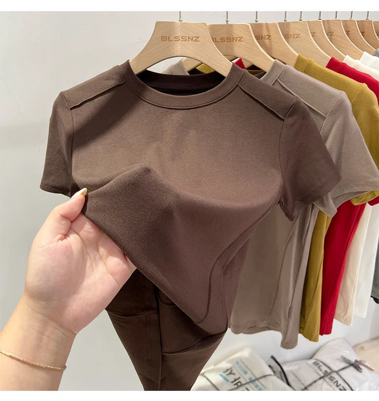 AOSSVIAO Summer white T-shirt Cotton female short-sleeved student versatile loose half-sleeve t-shirt Harajuku top trend - Image 12