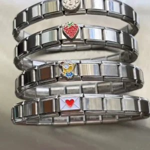 New Women's Jewelry Italian Elastic Charm Bracelet Fashion Italian Links 9mm Width Bracelet Stainless Steel Jewelry DIY Making