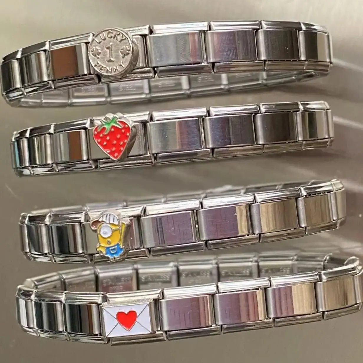 New Women's Jewelry Italian Elastic Charm Bracelet Fashion Italian Links 9mm Width Bracelet Stainless Steel Jewelry DIY Making - Image 2