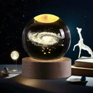 3D Crystal Lights Lamp Glowing Planetary Galaxy Night Light Crystal Ball Night Lights Bedside Light Home Decor Christmas Gift