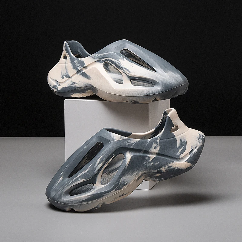 Men's Slippers Summer Soft EVA Beach Hole Shoes Outdoor Women's Slide Non-slip Tie-dyed Designer Personalized Hollow Shoes 36-47 - Image 4