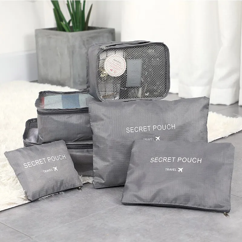 6 Pcs Travel Clothes Storage Bags Set Portable Luggage Organizer Suitcase Pouch Pouch Packing Cube For Shoes Packing Clothes - Image 9